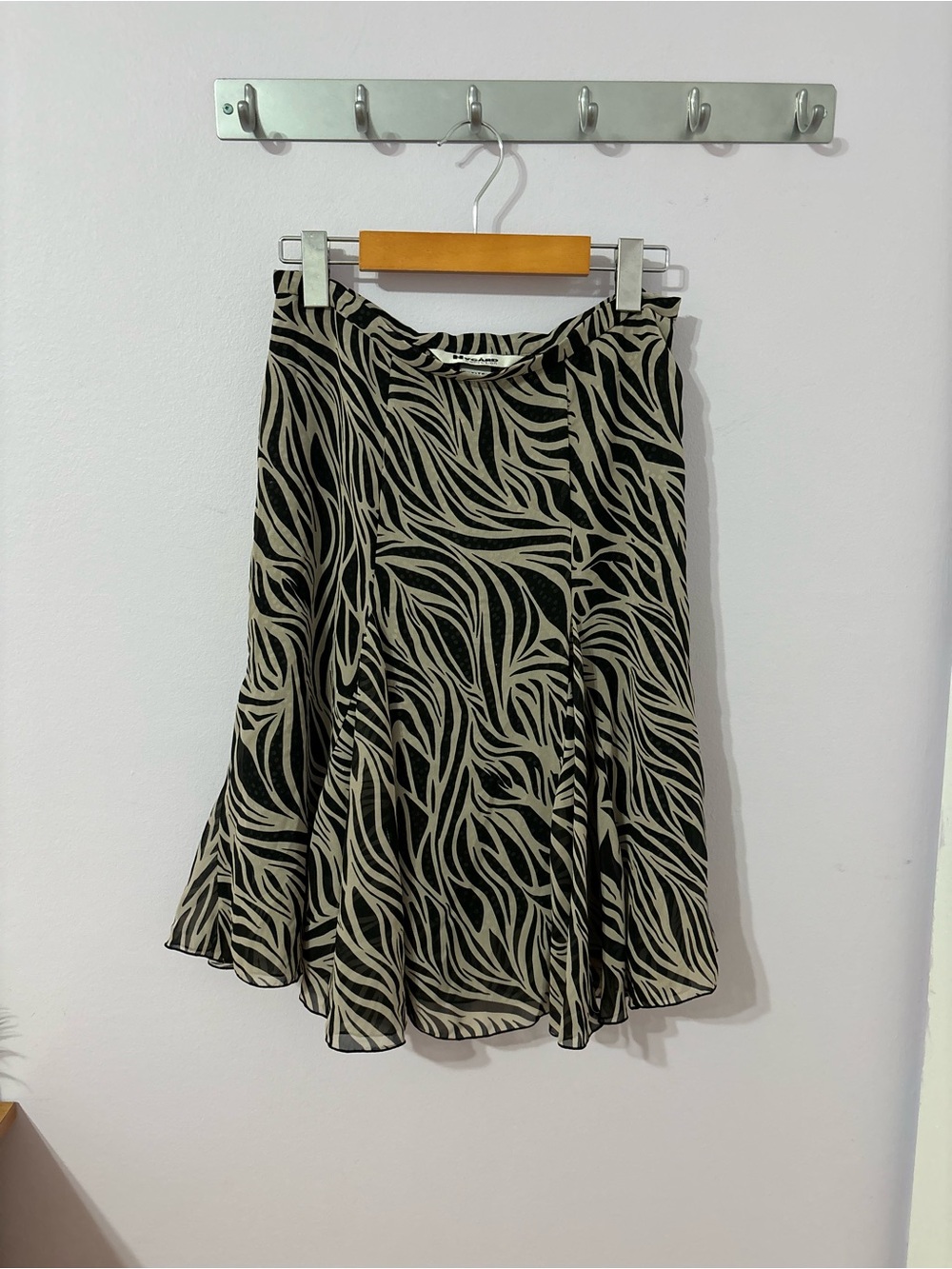 Nygård Collection Black and Cream Zebra Print Skirt